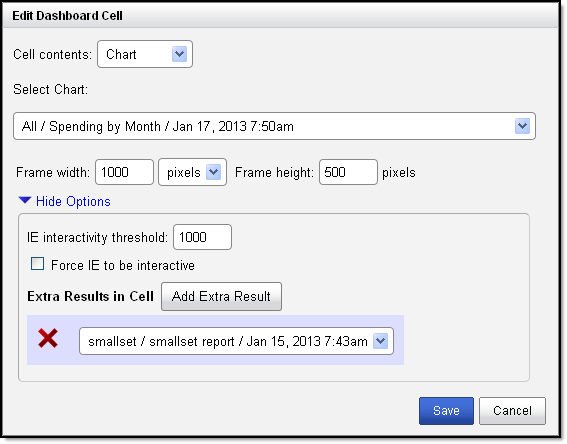 UI for merging result sets