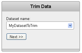 Selecting dataset to trim